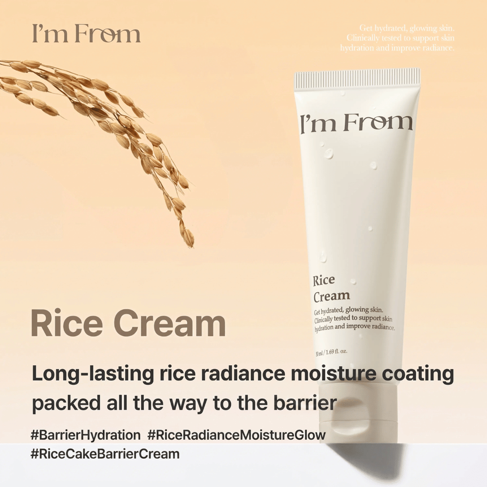 I'm From Rice Cream enriquecida con arroz de Yeoju que hidrata, suaviza y aporta a la piel una luminosidad natural