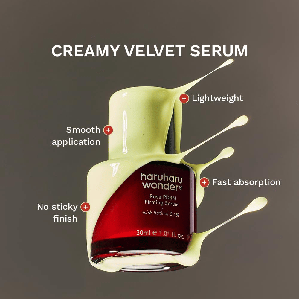 Haruharu Wonder Rose PDRN Firming Serum – sérum ligeramente cremoso con rápida absorción y acabado no pegajoso