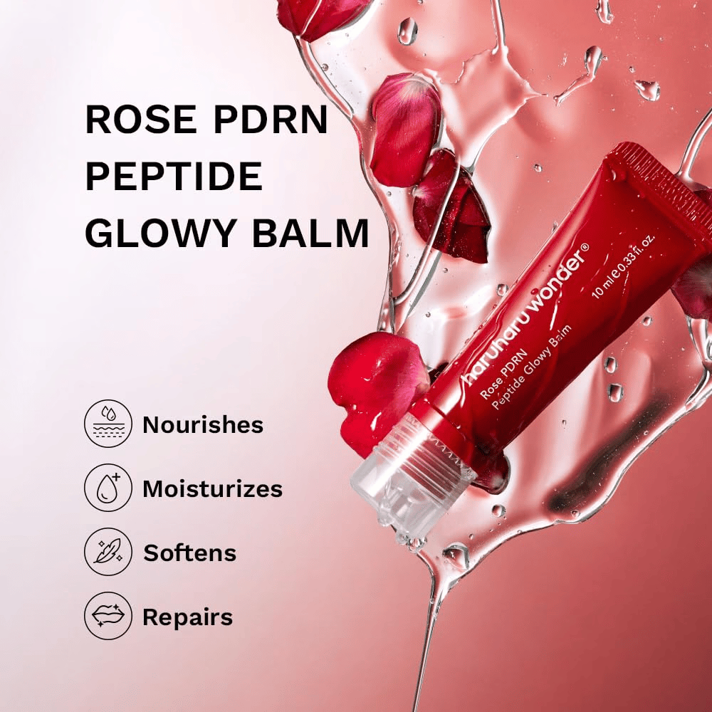 Haruharu Wonder Rose PDRN Peptide Glowy Balm – cuidado labial nutritivo e hidratante para labios secos y agrietados
