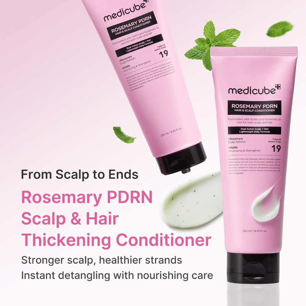 Medicube Rosemary PDRN Hair & Scalp Conditioner 250 ml con romero, PDRN y aminoácidos para un cabello más fuerte y sano