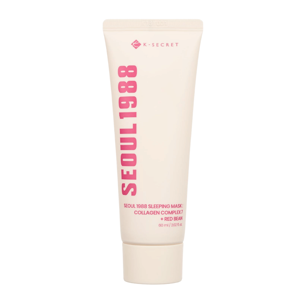 K-SECRET SEOUL 1988 Sleeping Mask Collagen Complex 7 + Red Bean 60 ml – mascarilla de noche hidratante con colágeno y extracto de judía roja.
