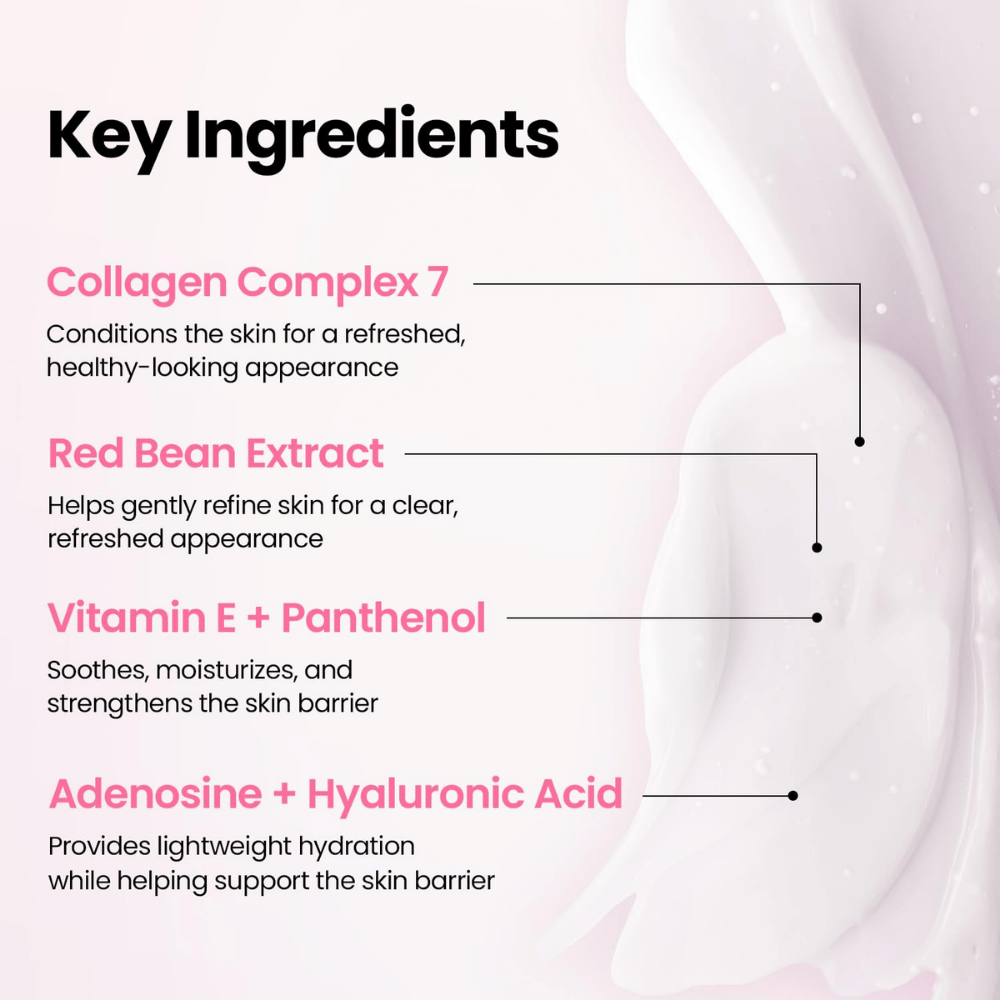 K-SECRET SEOUL 1988 Sleeping Mask – contiene Collagen Complex 7, extracto de judía roja, vitamina E, pantenol, adenosina y ácido hialurónico.