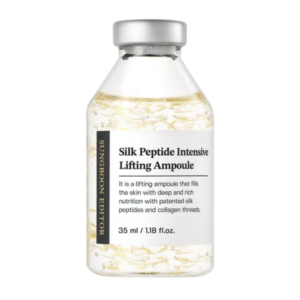 SUNGBOON EDITOR Silk Peptide Intensive Lifting Ampoule sérum facial de 35 ml con colágeno y péptidos para efecto antiedad, piel más firme y mejora de la textura de la piel.