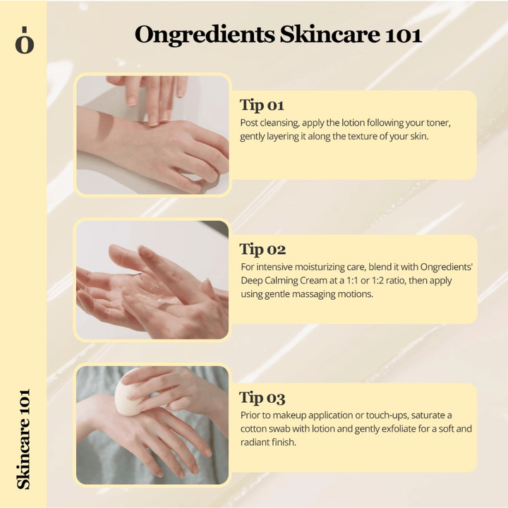 Ongredients Skin Barrier Calming Lotion loción facial que fortalece la barrera cutánea, hidrata la piel y calma la piel sensible.
