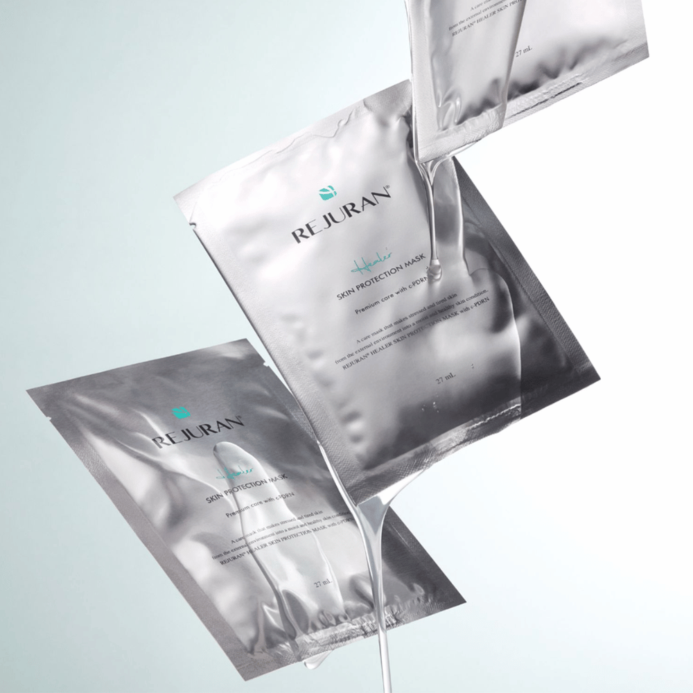 REJURAN Skin Protection Mask – mascarillas faciales coreanas de tejido con c-PDRN y sérum hidratante.