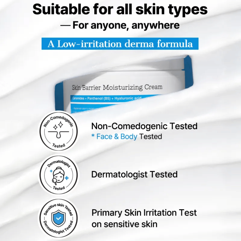 COSRX Skin Barrier Moisturizing Cream – fórmula dermatológicamente probada, no comedogénica para piel sensible.