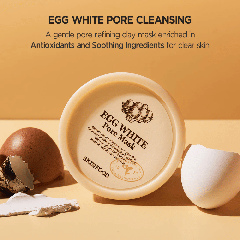 SKINFOODs Egg White Pore Mask 120g es ideal para la mejora de la piel.