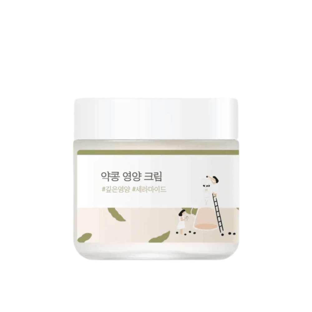 Mixsoon Soybean Nourishing Cream en frasco de vidrio con tapa blanca y etiqueta verde. Una crema profundamente nutritiva para piel seca y sensible.