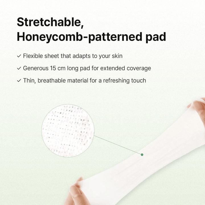Imagen – material / función (elasticidad + estructura)
Dr. Althea Stretchfit Calming Pad con estructura de panal elástica que se adapta a la piel para una cobertura y comodidad máximas.