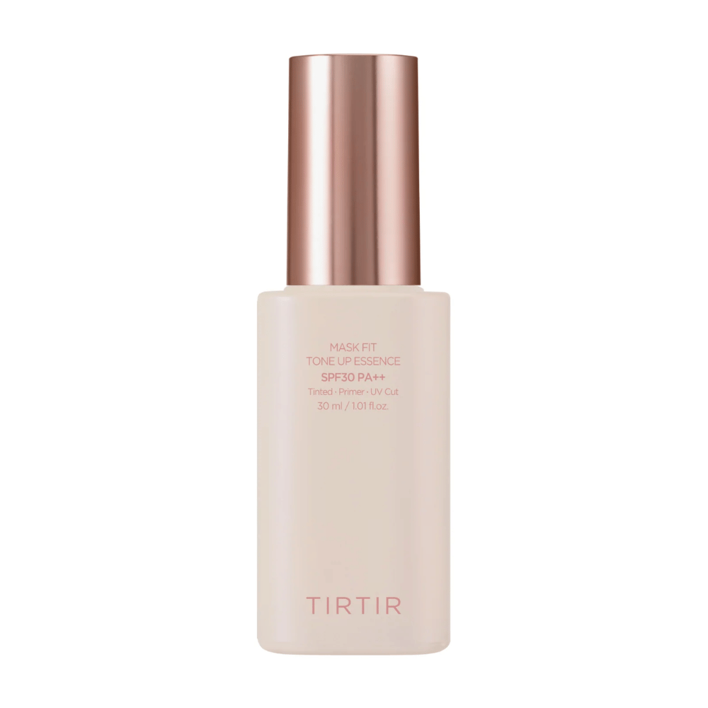 Imagen del producto de "TIRTIR MASK FIT TONE UP ESSENCE" con SPF30 PA++, un primer con color que protege contra la radiación UV. Contenido: 30 ml.