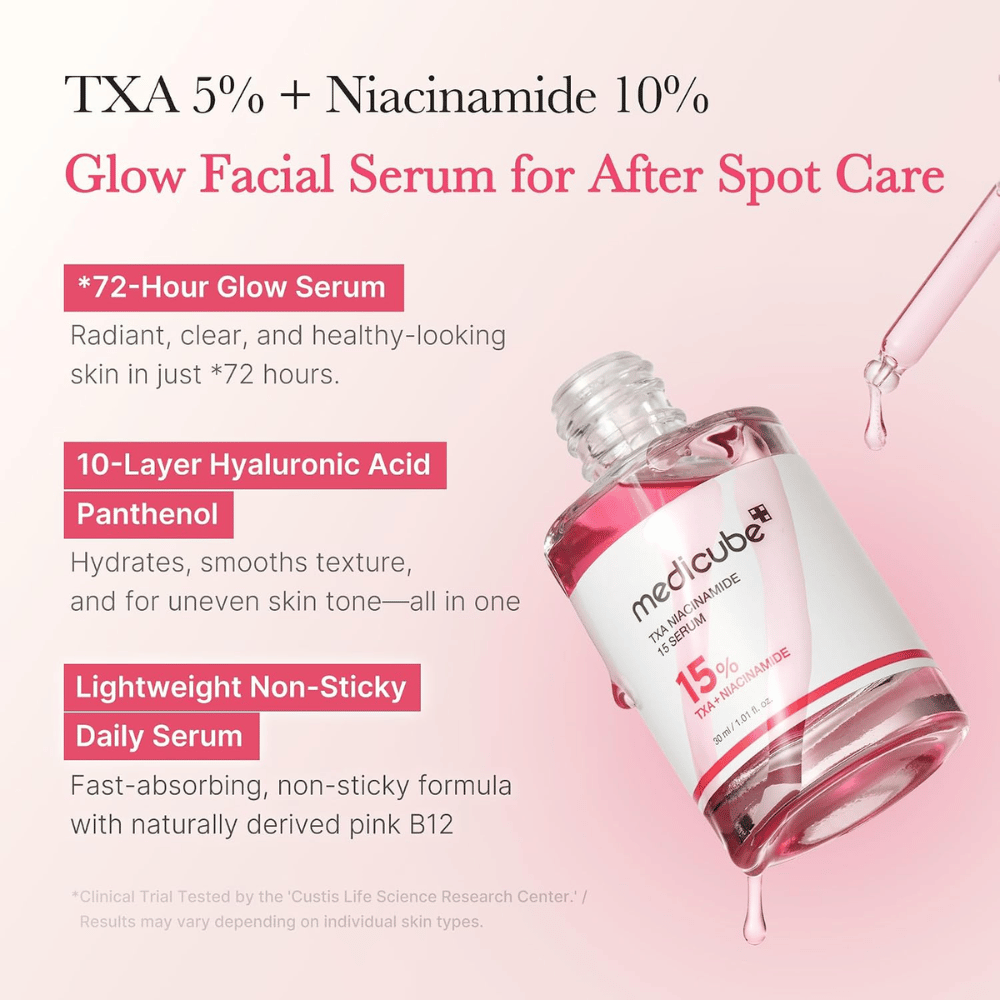 3. Medicube TXA Niacinamide 15 Serum – sérum facial hidratante con ácido hialurónico y pantenol para un tono de piel más uniforme y luminosidad