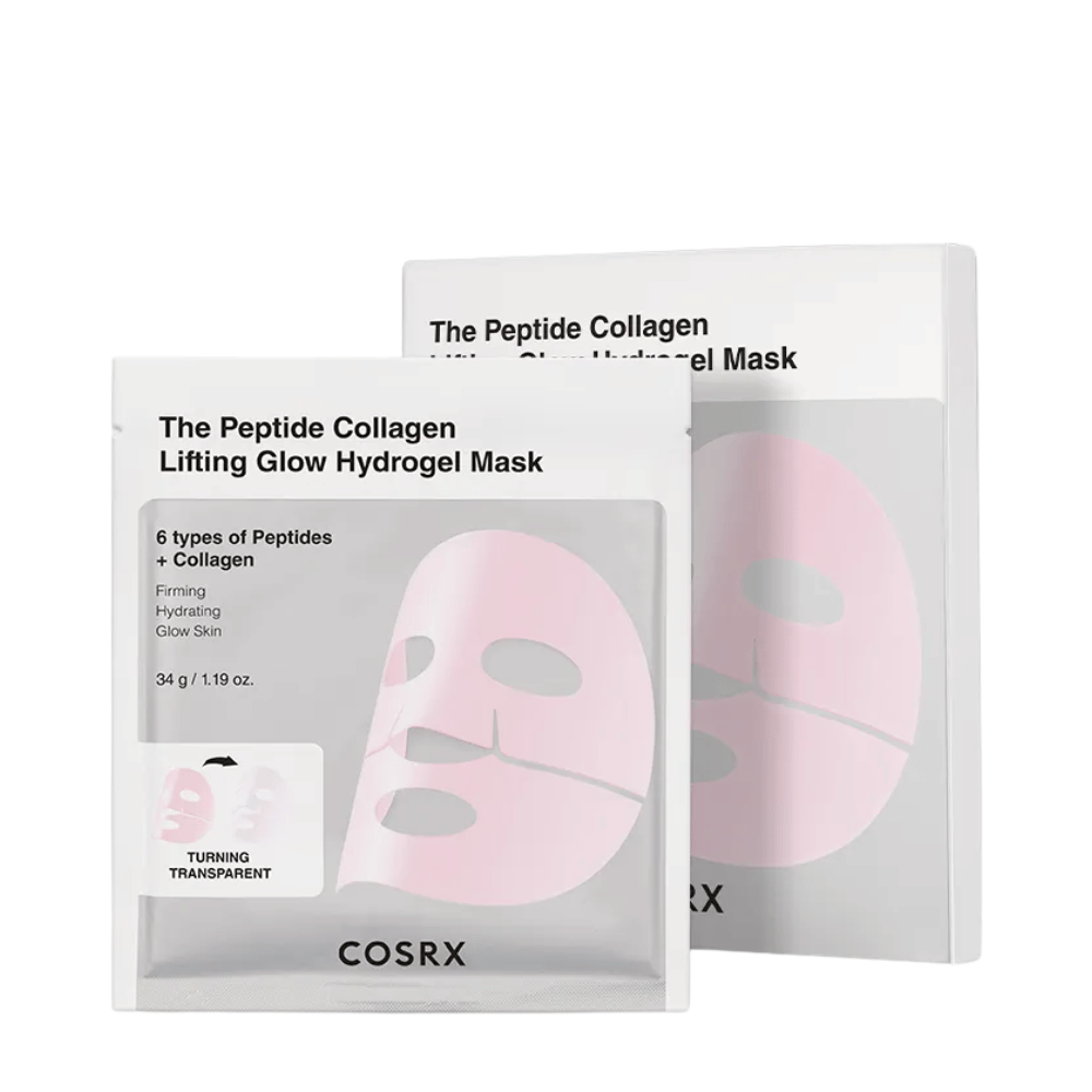 Imagen del producto de COSRX Peptide Collagen Lifting Glow Hydrogel Mask – mascarilla facial reafirmante e hidratante con péptidos y colágeno.