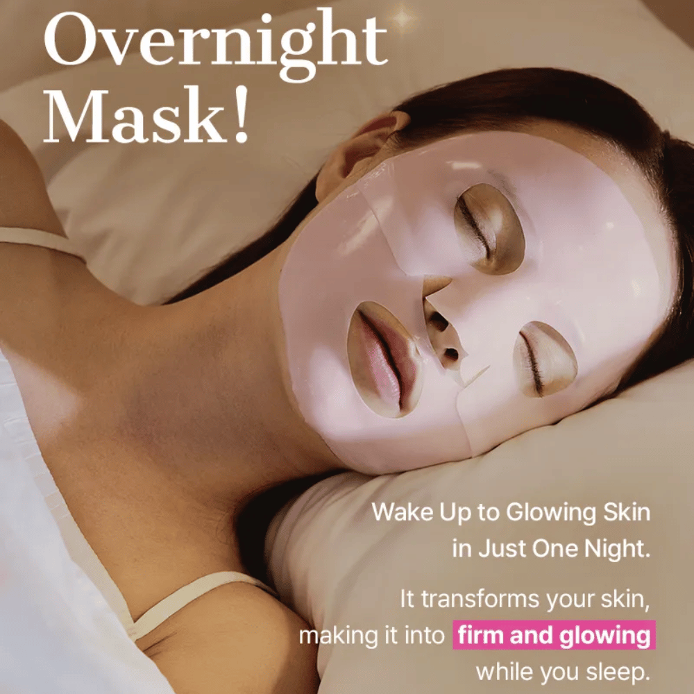 COSRX Peptide Collagen Hydrogel Mask usada como mascarilla nocturna – hidrata, reafirma y da luminosidad durante la noche.