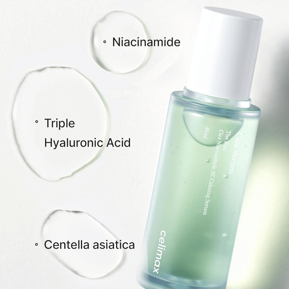 Celimax The Real Cica Niacinamide AC Calming Serum con centella, niacinamida y ácido hialurónico