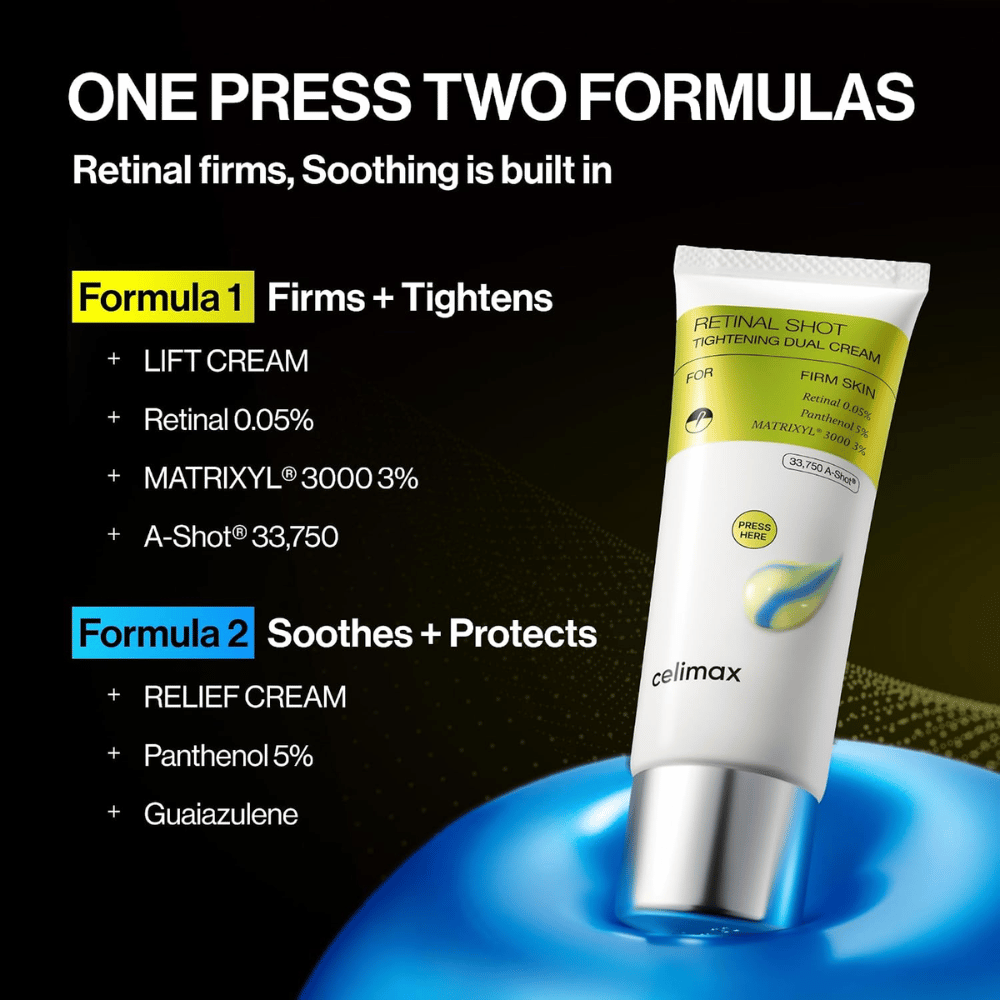 Celimax The Vita-A Retinal Shot Tightening Dual Cream – fórmula doble para reafirmar, hidratar y calmar la piel