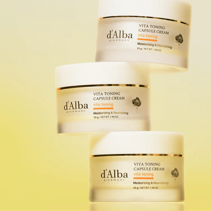 d’Alba Vita Toning Capsule Cream imagen del producto – crema facial coreana con cápsulas de vitaminas que ayudan a mejorar la luminosidad y elasticidad de la piel.