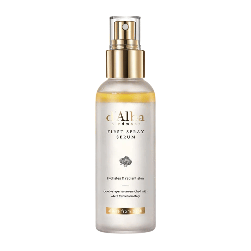 d'Alba White Truffle First Spray Serum es un exclusivo suero en spray que hidrata y da una piel radiante. Con extracto de trufa blanca de Italia y una fórmula de doble acción, este suero proporciona tanto nutrición como luminosidad para un tono de piel más fresco.