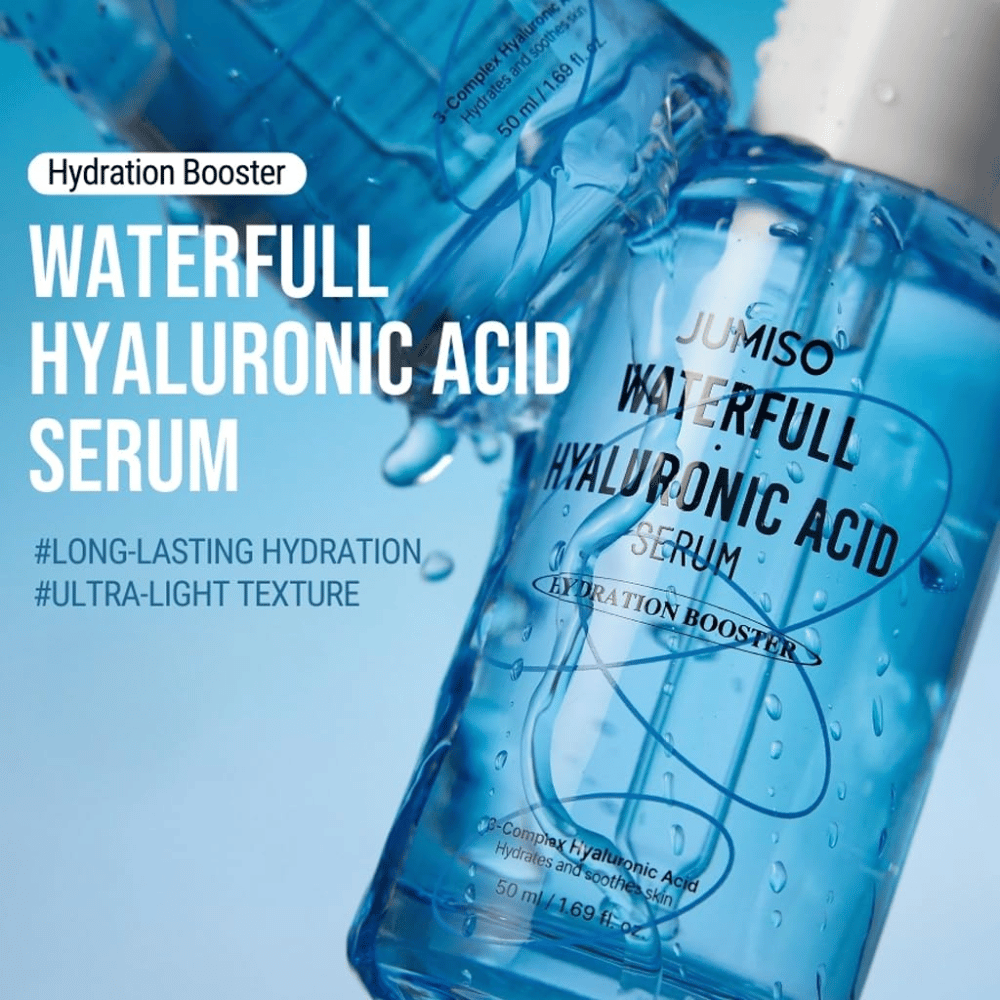 Jumiso Waterfull Hyaluronic Acid Serum – suero hidratante coreano ultraligero con hidratación duradera y rápida absorción