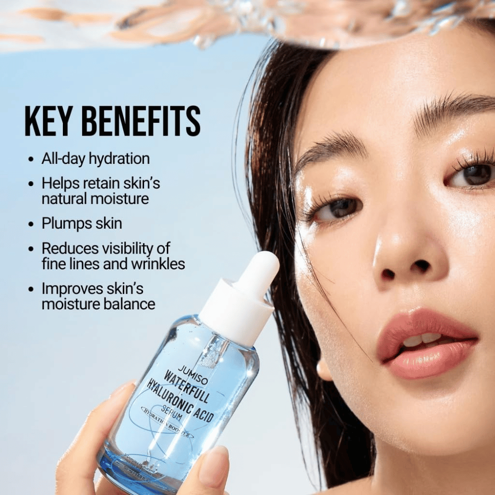 Jumiso Waterfull Hyaluronic Acid Serum 50 ml – sérum de ácido hialurónico intensamente hidratante que rellena la piel y reduce la visibilidad de líneas finas