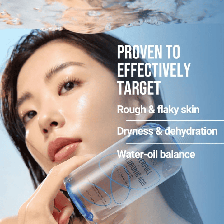 Jumiso Waterfull Hyaluronic Acid Toner 250 ml – tónico intensamente hidratante que combate la sequedad, piel escamosa y niveles desequilibrados de humedad y aceite