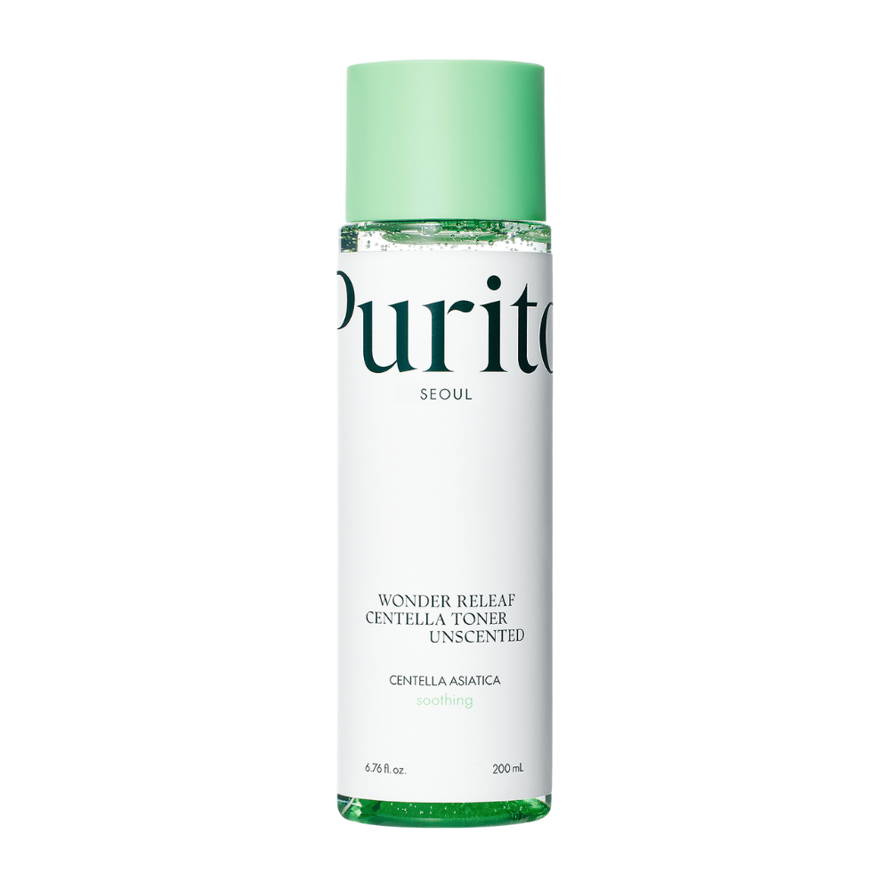 Purito Wonder Releaf Centella Toner Unscented es un tónico suave que contiene extracto de Centella Asiatica. Hidrata y calma la piel sensible sin fragancias irritantes. Perfecto para el uso diario, ayuda a equilibrar la humedad de la piel y reducir el enrojecimiento.