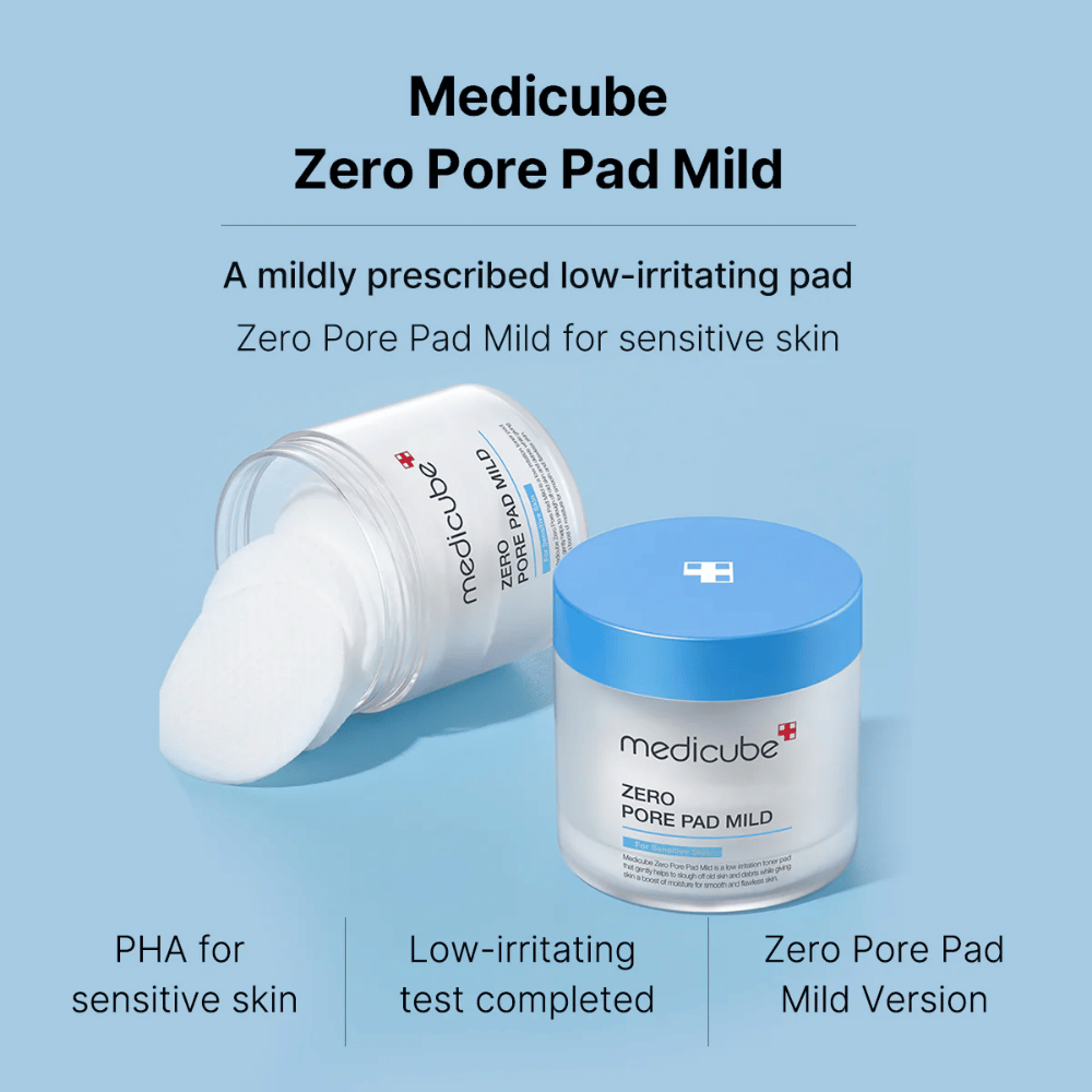 Medicube Zero Pore Pad Mild está especialmente diseñado para piel sensible. Estas almohadillas contienen PHA, que es suave para la piel, y han sido probadas para minimizar la irritación. Perfecto para el uso diario para limpiar e hidratar la piel.