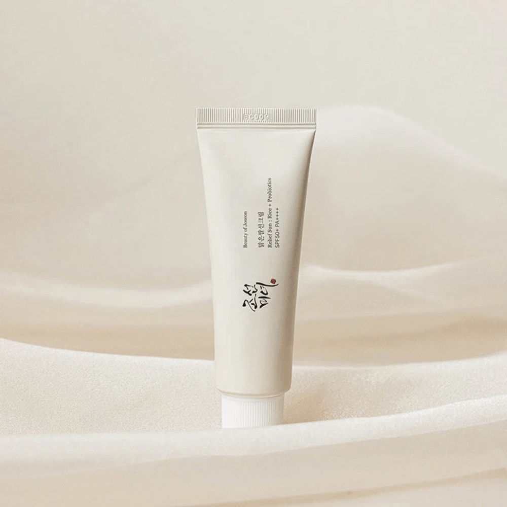 Beauty of Joseon Relief Sun SPF50+ PA++++ 50ml – crema solar coreana popular con consistencia ligera, extracto de arroz y probióticos para todo tipo de piel.