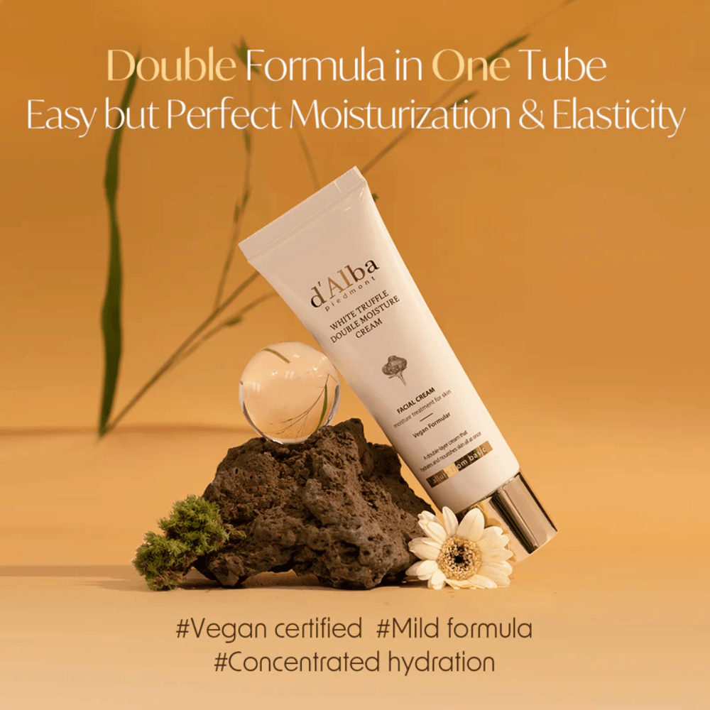 d'Alba White Truffle Double Moisture Cream es una crema hidratante certificada vegana con doble fórmula, diseñada para proporcionar hidratación y elasticidad óptimas. La fórmula suave es perfecta para mantener el equilibrio natural de la piel y proporcionar una humedad intensa y concentrada.