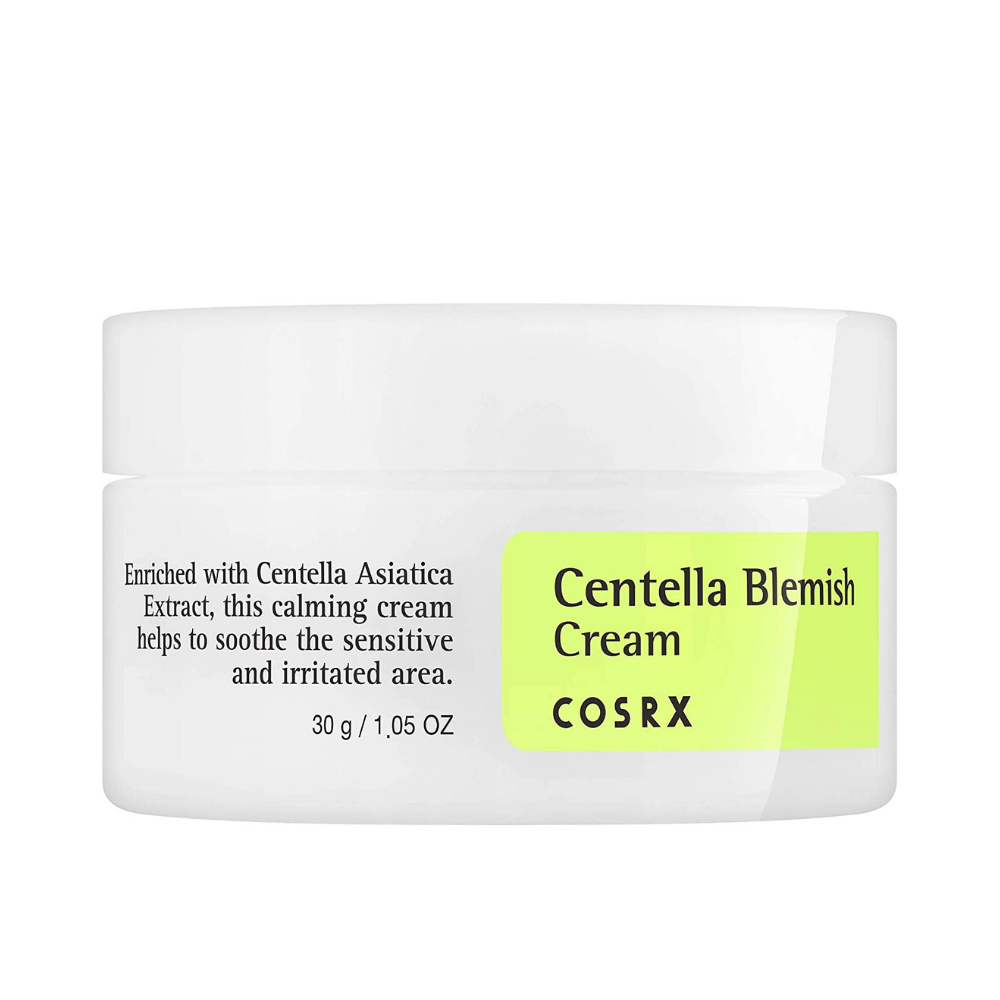 COSRX Centella Blemish Cream 30ml, perfecto para piel propensa al acné.