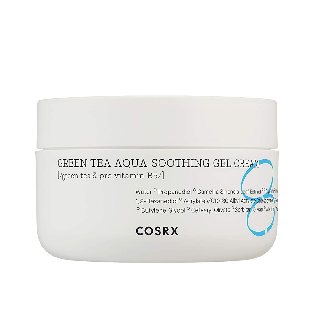 COSRX Green Tea Aqua Soothing Gel Cream 50ml que hidrata y calma la piel.