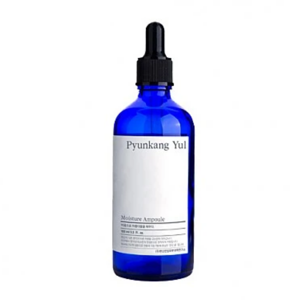 Una botella Pyunkang Yul Moisture Ampoule 100ml para piel sensible.