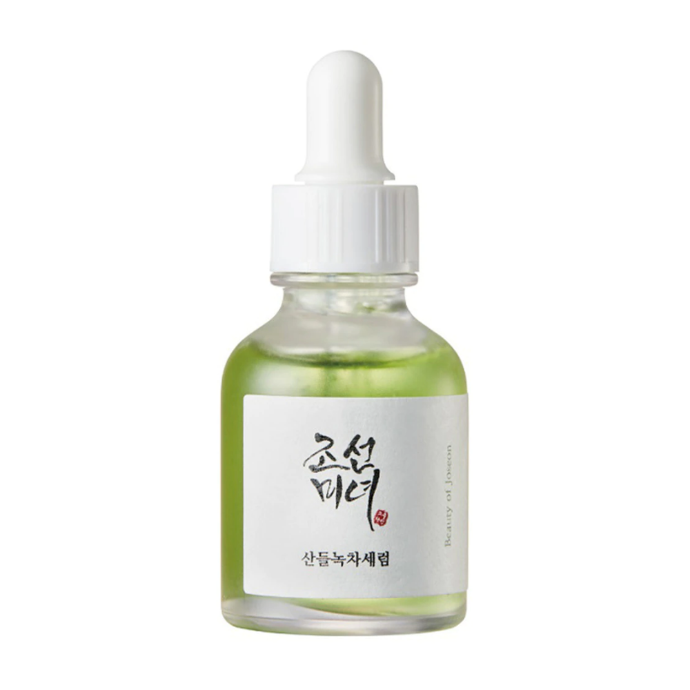 Una botella Beauty of Joseon Calming Serum 30ml en fondo blanco con pantenol.