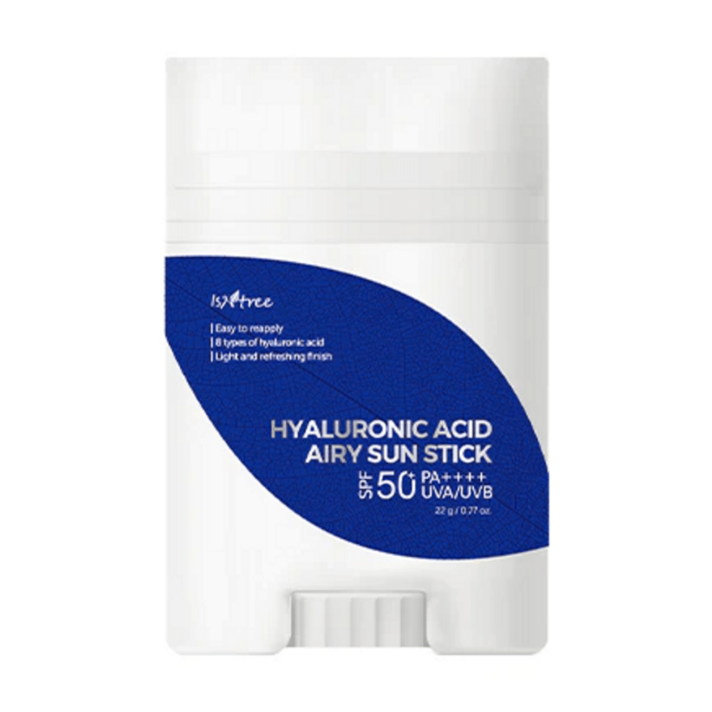 Isntrees Hyaluronic Acid Airy Sun Stick 22g con SPF 50+.
