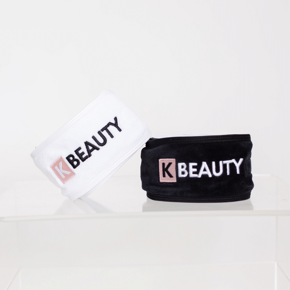 Dos cintas de maquillaje K-Beauty con la palabra "belleza".