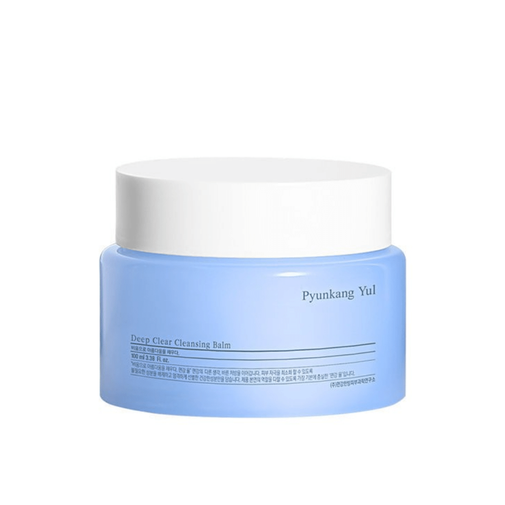 Un frasco Pyunkang Yul Deep Clear Cleansing Balm 100ml sobre fondo blanco.